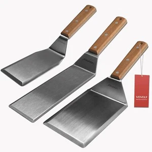 Stainless Steel Spatula Set Grill Spatula Set with Full Tang Handle & Beveled... - Picture 1 of 9