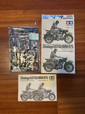 TAMIYA 1/35 MM123 GERMAN MOTORCYCLE ZUNDAPP KS 750 BMW R75 - Immagine 1 di 4