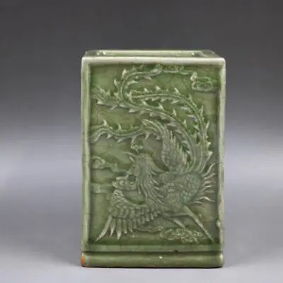 Chinese Song Longquan Kiln Celadon Porcelain Pot Phoenix Design Brush Pots 5.7  • 109.99$