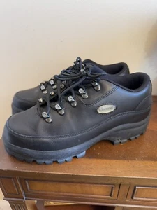 Zapato Lugz Mujer 8.5 Zapato Cuero Negro Grueso De Colección Y2K Plataforma Senderismo Lug - Imagen 1 de 17