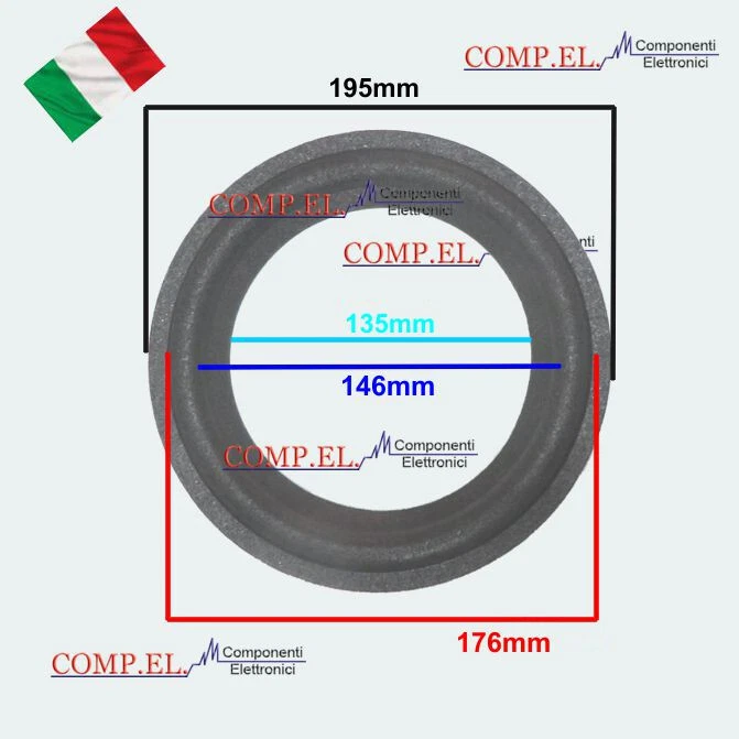 SOSPENSIONE IN FOAM PER ALTOPARLANTE 8" Diametro esterno 195mm woofer midrange - Image 1 of 1