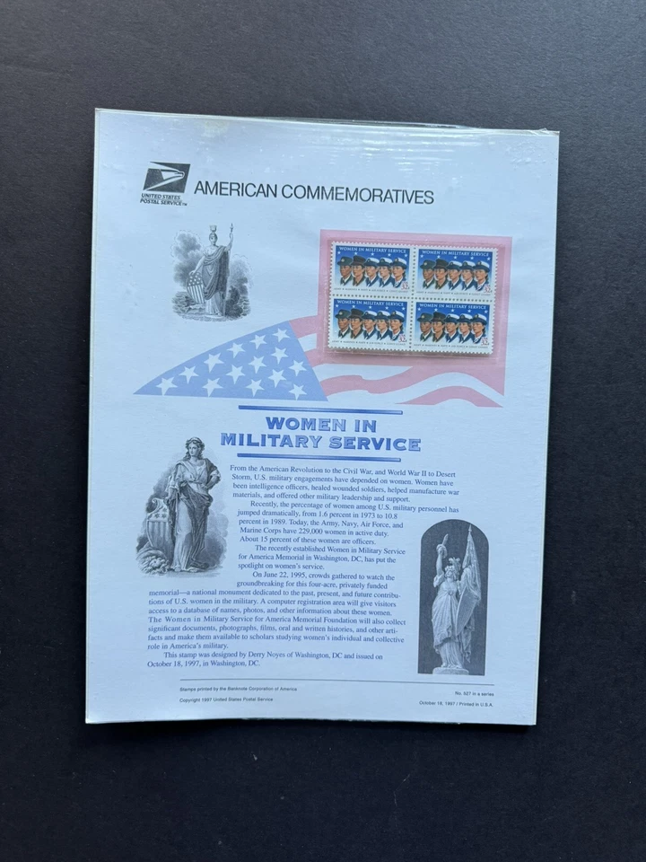 US 1997 Commemorative Panel (527) Women in Military Service#3174 MNH +Info Panel - Image 1 of 1