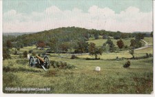 Cartão postal vintage, Culp's Hill do Leste Cemitério Hill, Gettysburg, Pensilvânia