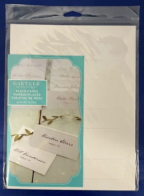 Карты Gartner Studios Place 3-1/4 дюйма x 1-5/8 дюйма белые с белой жемчужной каймой 48 карат новые - Изображение 1 из 2