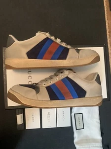 Gucci Men's Screener Blue Sneakers New - Picture 1 of 11