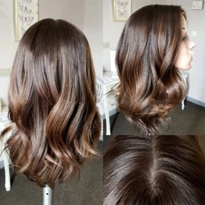 Dark Brown Body Wave 13x4 Lace Front Glueless Human Hair Wig - Picture 1 of 9