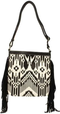 Blazin Roxx Women's Jennifer Aztec Print Messenger Bag, Black, White, OS - Image 1 of 4