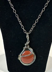 RLM Robert Lee Morris Sterling Silver Wrapped Jasper Pendant 26" Chain - Picture 1 of 6