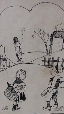 RARE ART DECO HENRI ISELIN DESSIN DE PRESSE HUMOUR MONTMARTRE NO POULBOT BOURET - Photo 1/4