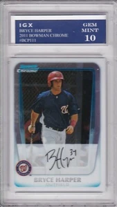 Bryce Harper ROOKIE CARD 2011 Bowman Chrome $$ RC Nationals Baseball GEM MINT 10 - Bild 1 von 1