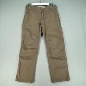 Carhartt Cargo Trousers Mens W34 L30 Green Carpenter Double Knee Utility Chore - Picture 1 of 24