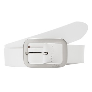 s.Oliver Damen Leder Gürtel Belt Frauen Ledergürtel cream weiß 2064166