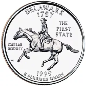1999 D Delaware State Quarter. Uncirculated From US Mint roll. - Picture 1 of 3