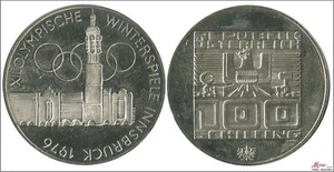 Austria 100 Schilling 1974 Hall / Olimpiada Insbruck / 23,93 gr. plata PROOF - Bild 1 von 1