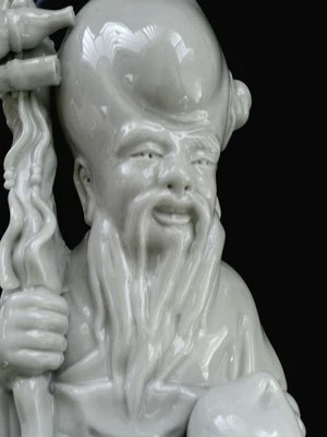 Fina figura antigua china dehua blanc de china de Shou-lao 9,5"/24 cm Foto 1 de 4
