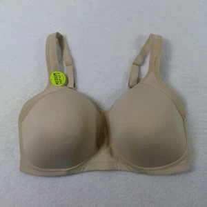 Vanity Fair Sports Bra Womens 40DDD Beige Wireless Medium Impact 71500 - Picture 1 of 12