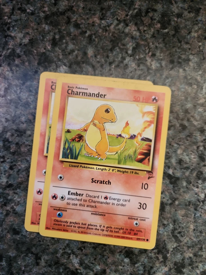2X CHARMANDER - Base Set - 69/130 - Common - Pokemon Card - Nm/Lp p17 - Image 1 of 1