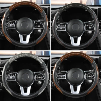 Cubierta de volante de coche de grano de madera antideslizante cuatro estaciones 38 cm/15" buen agarre Foto 1 de 4