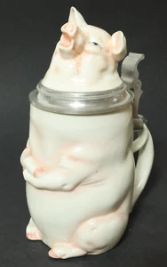 Alter Figurenkrug Schierholz Schwein Sau charakter Krug beerstein Bierkrug Krüge - Bild 1 von 18