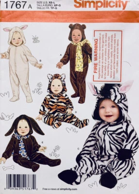 Simplicity Pattern 1767 | Babies Sizes 1 - 18 Months | Costume Animal Sleepsuit - Image 1 of 2