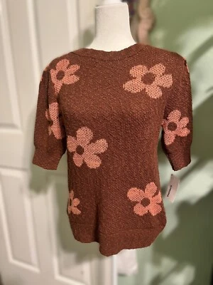 Suéter Floral Manga Corta Nuevo con Etiquetas de Sonoma, Talla M Foto 1 de 4