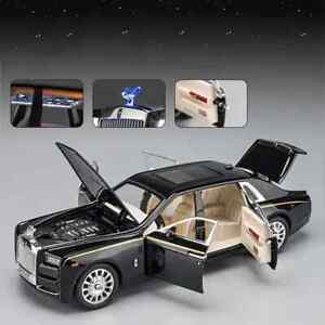1/24 Scale Rolls Royce Phantom Model Car Toy Diecasts W/ Sound Light Pull Back