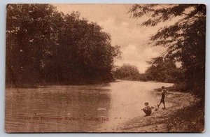 1917 Bluffton, IN Postcard - Serene Moment by Wabash River, Bluffton - Picture 1 of 2