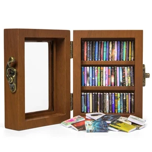 Anxiety Bookshelf Mini Books with 60PCS Wooden Miniature Book Library for Str... - Bild 1 von 9
