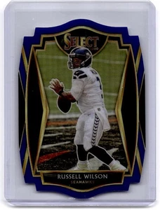 Russell Wilson 2020 Panini Select Blue Prizm Die Cut #103 Seattle Seahawks - Picture 1 of 2