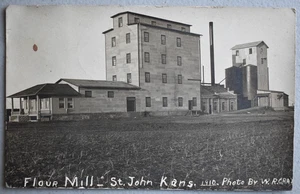 Mehlmühle Ansicht Staint John Kansas Vintage 1910 Echtfoto RPPC Postkarte - Bild 1 von 2