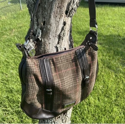 Cartera de cuero a cuadros marrón Tommy Hilfiger Foto 1 de 4