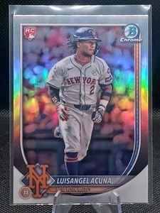2025 Bowman Chrome Red RC Logo Refractor LUISANGEL ACUNA #83 METS - Picture 1 of 3