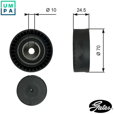 DEFLECTIONGUIDE PULLEY VRIBBED BELT T38071 FOR SKODA FELICIA/Cube/Van/Mk/II/� - Image 1 of 4