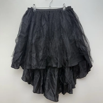 Black Witch Costume Skirt High Low Layered Tulle Women’s- Girls Halloween OSFM - Image 1 of 4
