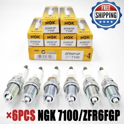 6X OEM NGK 7100 Platinum Spark Plugs #ZFR6FGP For Dodge Jeep 3.7L V6 - Изображение 1 из 4