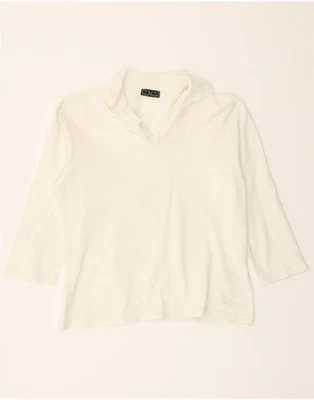 FRED PERRY Womens 3/4 Sleeve Polo Shirt UK 14 Large White Cotton BS09 - Image 1 of 3