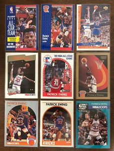 PATRICK EWING π 9 Card Lot New York Knicks 89-93 Hoops, Skybox, Fleer, Upper D - Picture 1 of 7