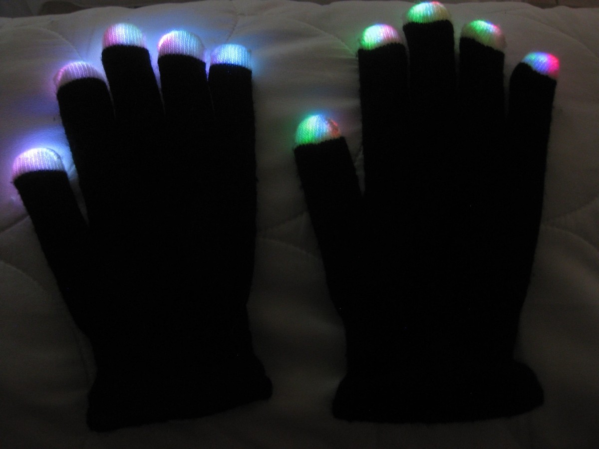 Lychee LED Leuchthandschuhe - 6 Blinkmodi Für Party & Events