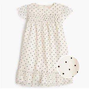 Crewcuts J. Crew Girls Tulle Party Holiday Dress Sz 8 Off White Black Polka Dots - Picture 1 of 10