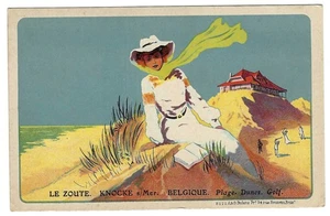 Antike belgische PC Werbung Le Zoute Knocke & Its Golf, um 1910 - Bild 1 von 1