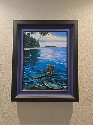 Robert Wyland "Dois mundos do paraíso" Moldura personalizada "FRETE GRÁTIS" - Imagem 1 de 4