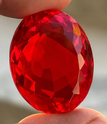 AAA+ Large Mozambique Red Ruby 85.70 Ct. Oval Cut Loose Gemstone Gift for Women - Image 1 of 4