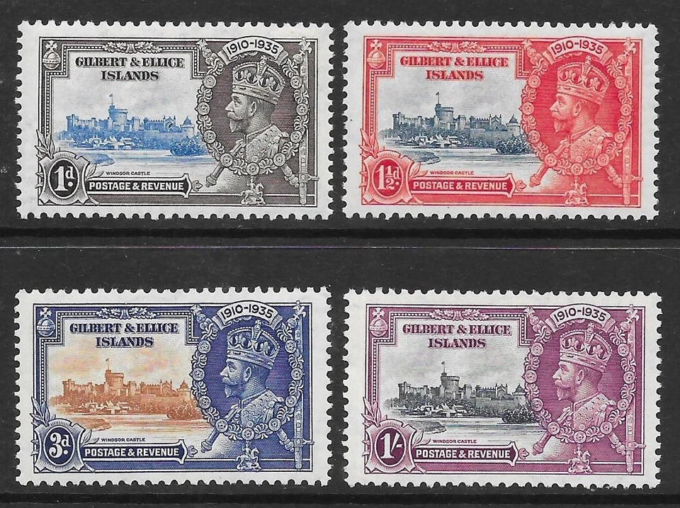 Gilbert & Ellice Islands 1935 Silver Jubilee Set (MLH) Foto 1 de 1