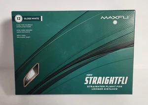 Maxfli Straightfli Golfbälle 12er Pack glänzend weiß für längere Distanzen neu im Karton - Bild 1 von 5