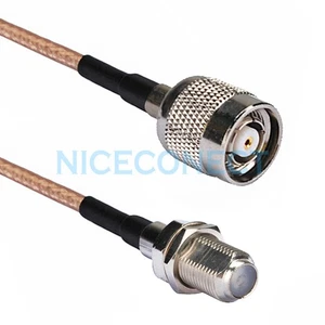 RP-TNC Male ( Female Pin ) to F-Type Female RF Pigtail Coaxial Cable RG316 wifi - Picture 1 of 3