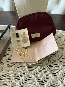 Gucci Beauty Makeup Pouch, Travel Fragrance And Lip Card - New - Picture 1 of 2