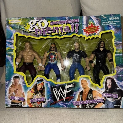 1998 WWF Go Mental Triple H Dude Stone Cold Undertaker Box Set Jakks Pacific - Imagem 1 de 4