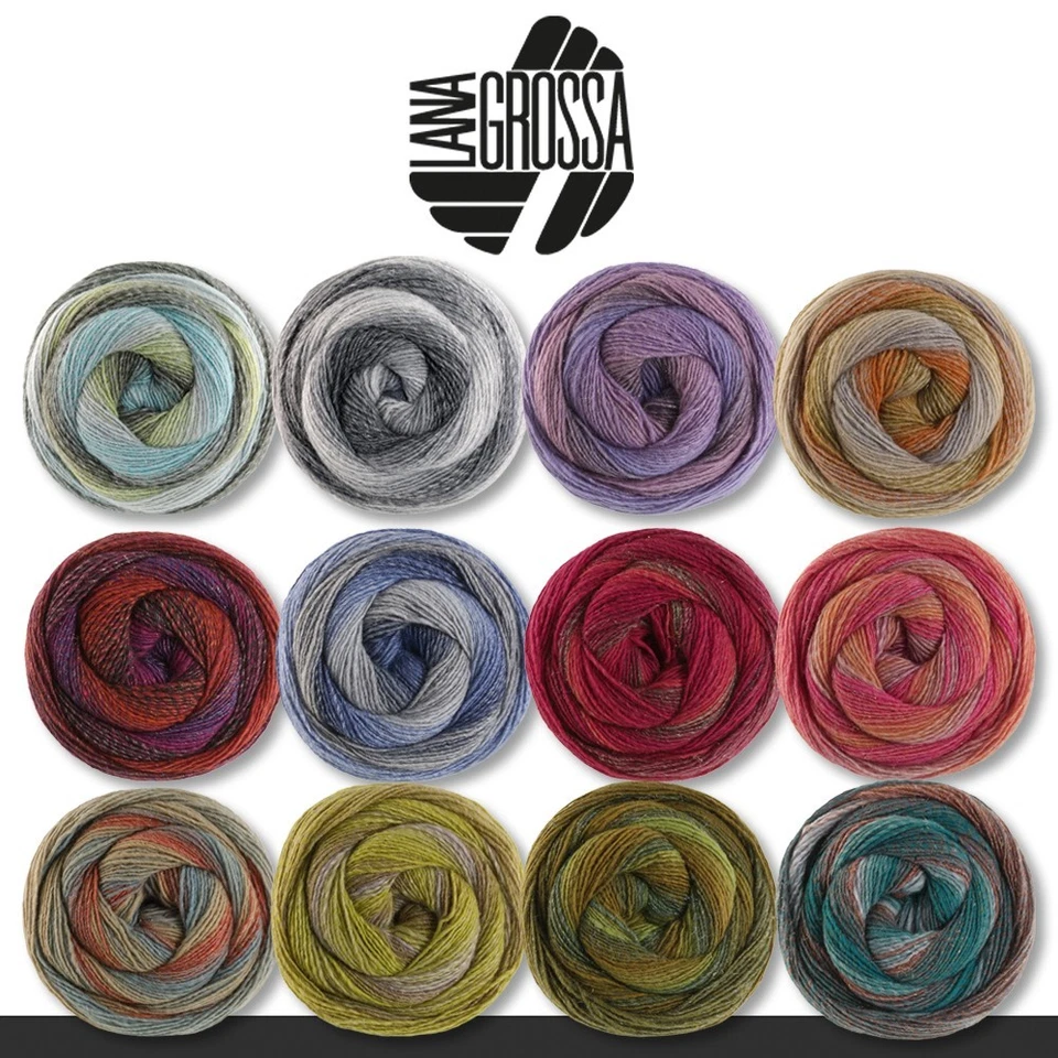 Lana Grossa 200 g Gomitolo Gala Schurwolle Dochtgarn Farbverlauf 10 Farben - Bild 1 von 1