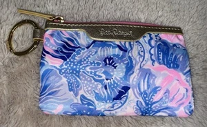LILLY PULITZER ID Case Blue Under The Ocean 5.2"× 3.25" Gold Accents - Picture 1 of 4