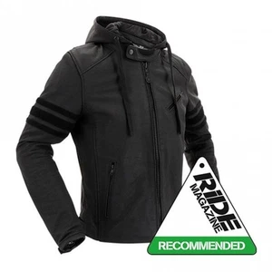 Richa Men's Toulon 2 Leather Motorcycle Jacket Hoodie (Black Edition) - Picture 1 of 4